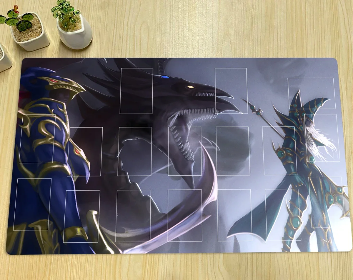 YuGiOh Black Luster Soldier Mat TCG CCG Board Game Playmat Trading Card Game Mat Anime Mouse Pad Rubber Desk Mat Zone & Free Bag