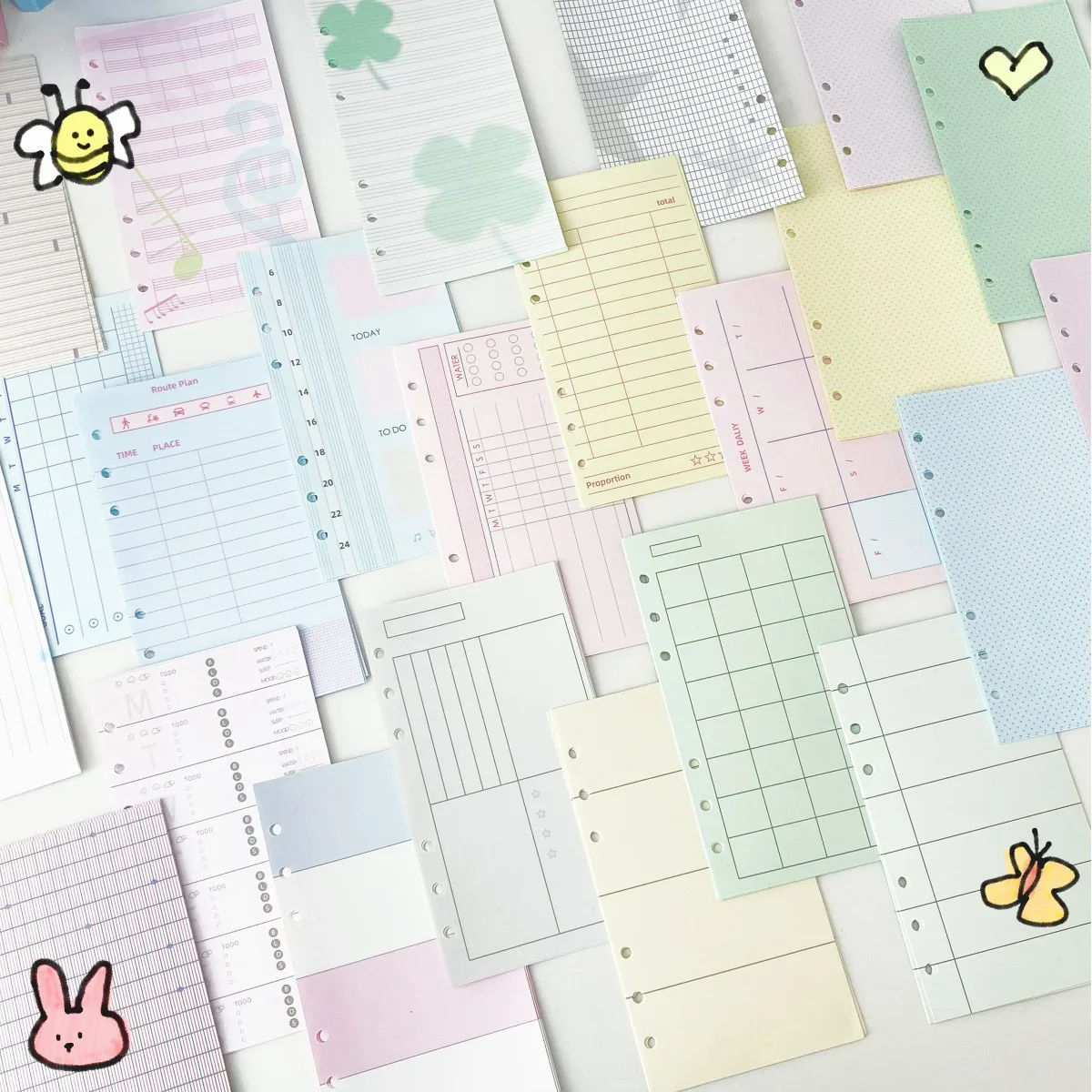 

WAKAWAKA Morand Paper Scrapbooking Paper A6 Personal Memo Pad Note Pad Pre Punched Loose Leaf Salt Style Collage Page