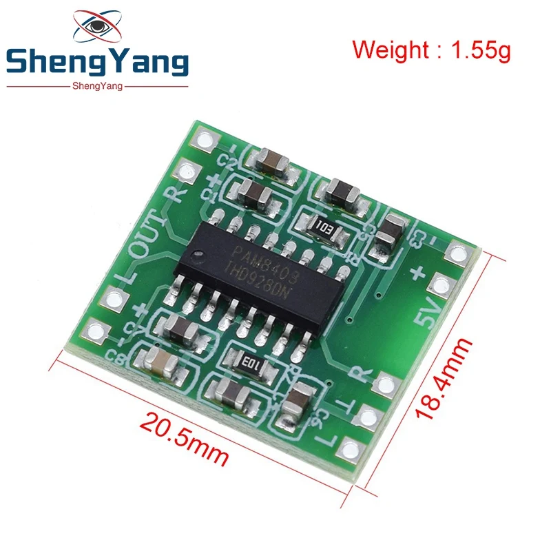 TZT PAM8403 Super mini digital amplifier board 2 * 3W Class D digital amplifier board efficient 2.5 to 5V USB power supply