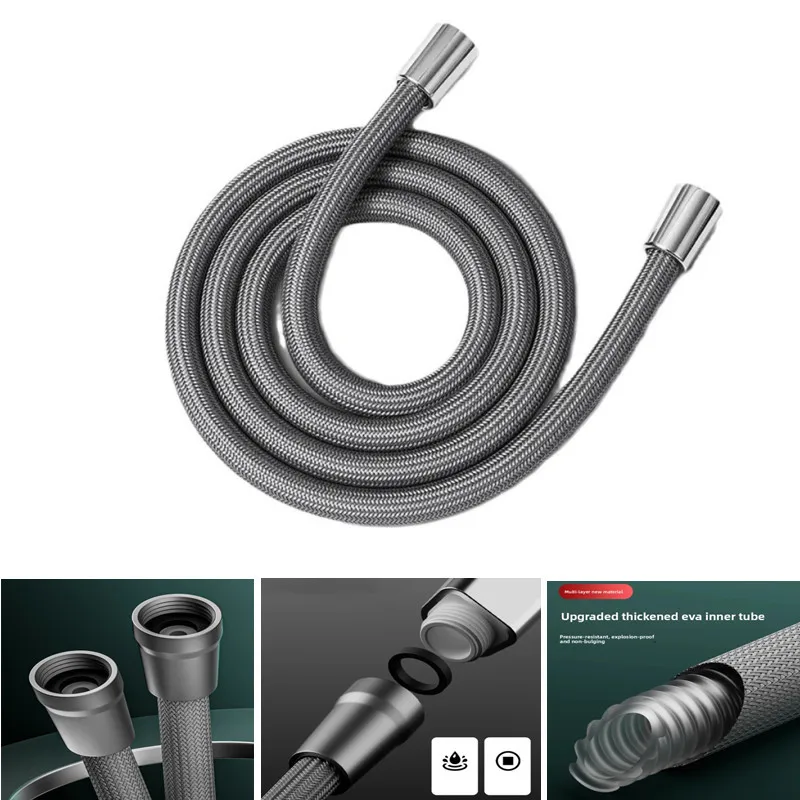 1.5/2M Anti Winding Handheld Shower Hose GI/2 Flexible Shower Tube High Pressure Universal Interface Bath Shower Nylon Pipe