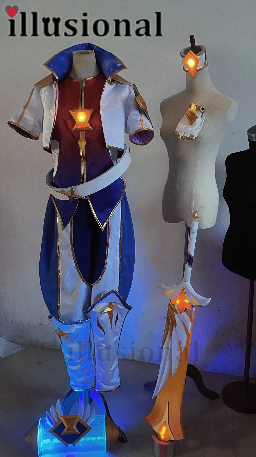 illusional Custom size made Game Ekko LOL Star Guardian Ekko Cosplay Costume Full set