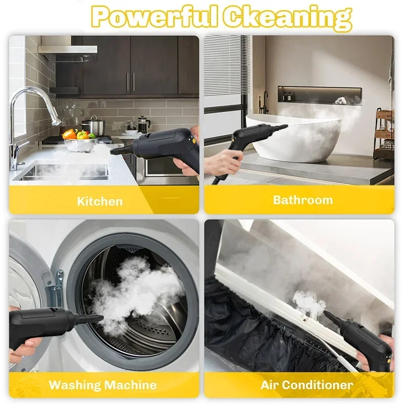 High Temperature and Pressure Handheld Steam Cleaners Air Conditioner Kitchen Hood Car 2500W Steam Clean Machine Floor Cleaning