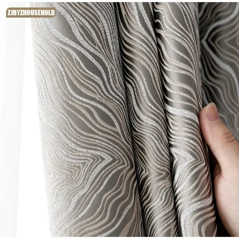 Modern Simple New Curtains for Living Dining Room Bedroom Luxury Curtain Striped Pattern Window Drapes Door Bedroom Customize