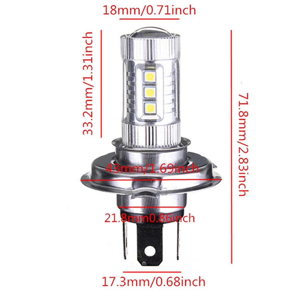 H4 Car Fog Light Bulb IP67 Waterproof Super White LED Headlight Bulb 6000-6500K High Low Beam LED Fog Lamp 4000LM 80W 12V