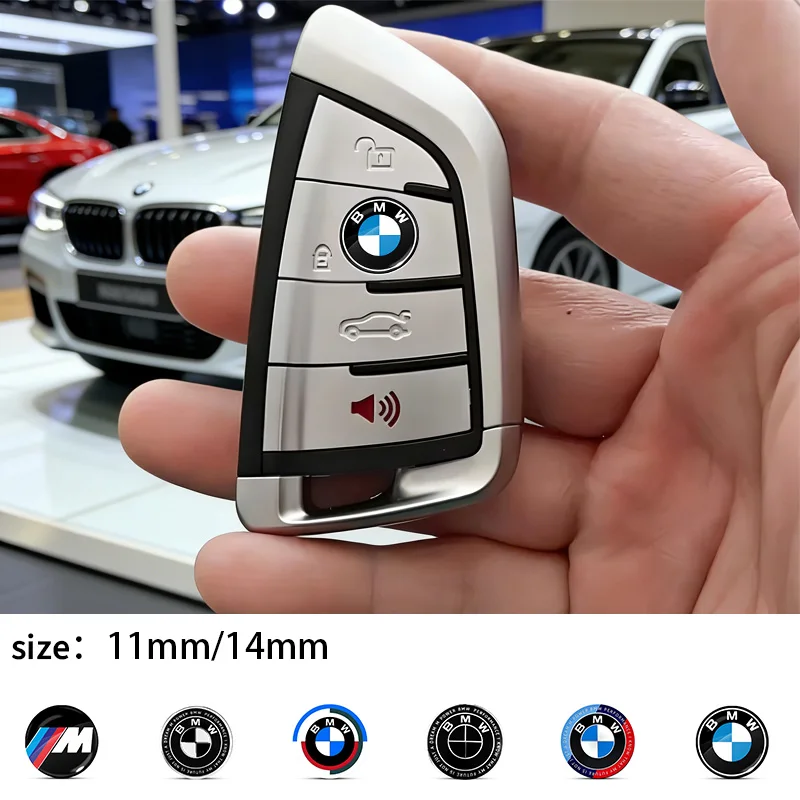 11mm Remote car key Fob badge radio sticker button For BMW M E34 E36 E60 E90 E46 E39 E70 F10 F30 X5 X6 M3 M5 M6 E71 F01 F02 F87