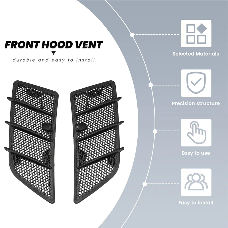 

AU34-2Pcs Car Front Hood Air Vent Grille Cover Air Flow Intake Hoods For Mercedes Benz W164 ML / GL Class 2008-2011