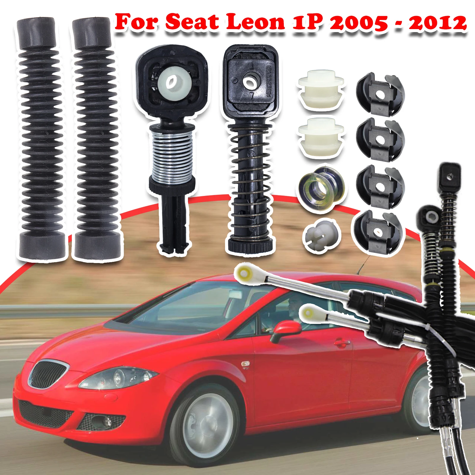 

For Seat Leon 1P Manual Gear Shift Selector Lever Linkage Cable Bowden Bushing Sleeve Gaiter Repair Kit 2005 2006 2007 - 2012