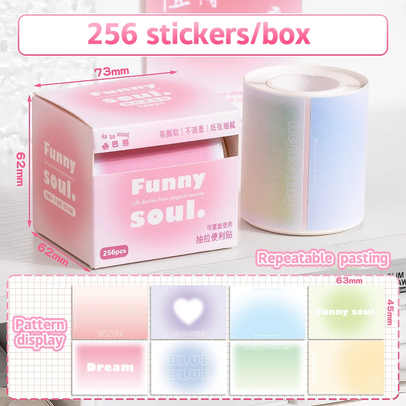 126/256 قطعة سحب ملاحظات لاصقة الكرتون طالب سجل القصاصات المسيل للدموع N مرات ملصقات DIY بها بنفسك دفتر ديكور مؤشر ملصقات للتسمية