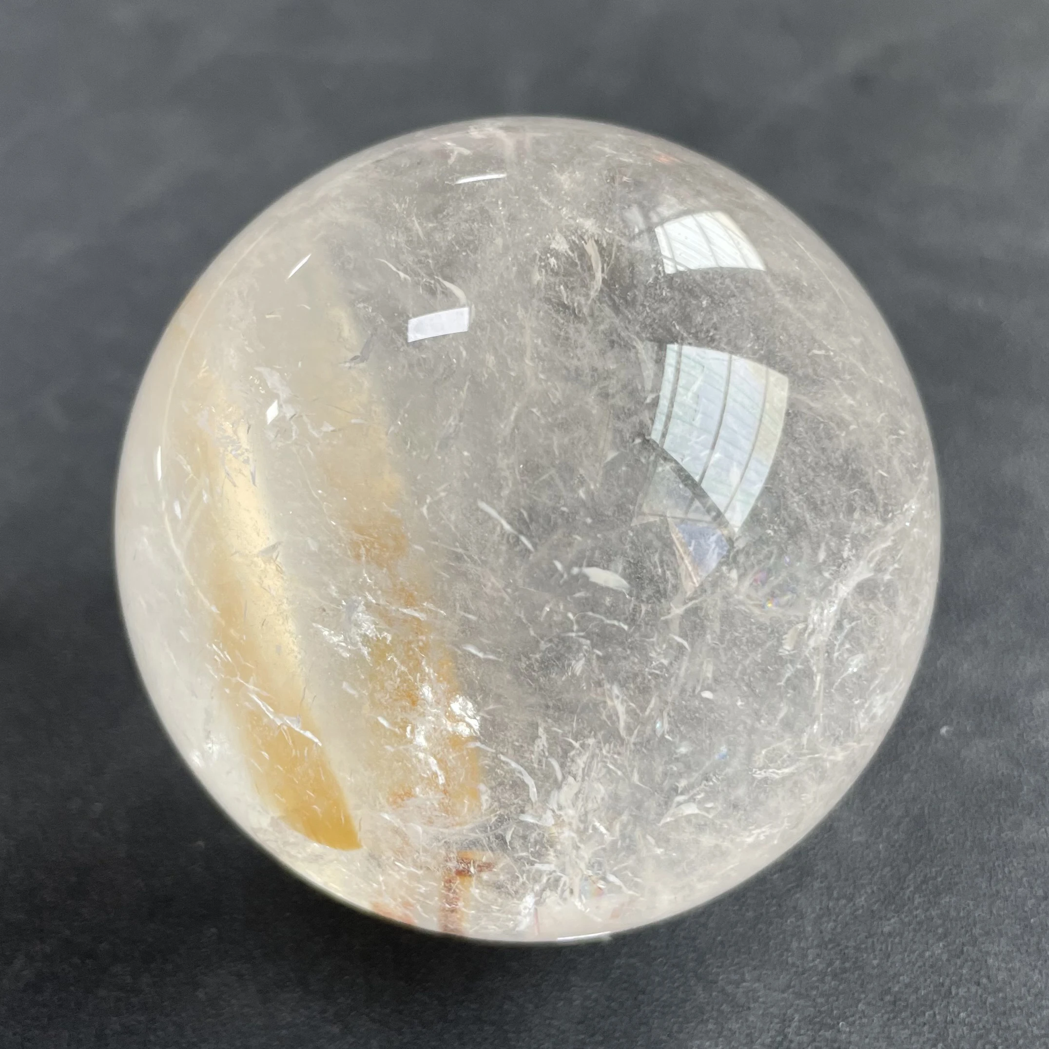 419g Natural Quarte Rutilated Rabbit Hair Crystal Ball Polished Quartz Sphere Reiki Healing Gift Room Decor Fengshui Y1034