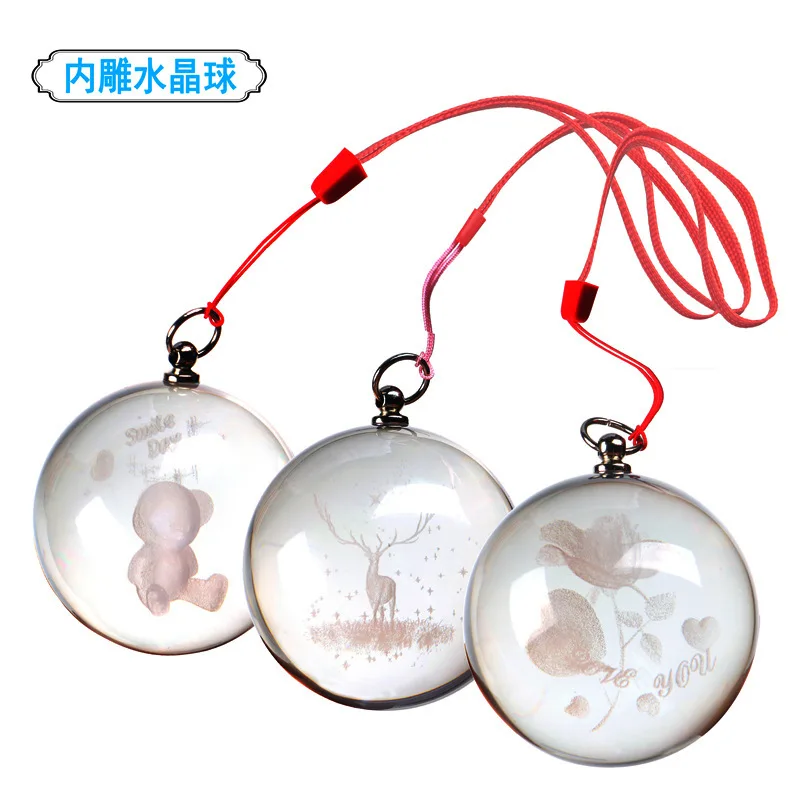 

Inner Carving Glass Ball Transparent Ring-pull Crystal Ball, Handheld Sensory Massager, Portable Stress Relief & Relaxation Tool