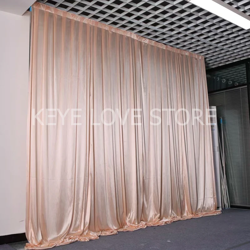 

Champagne Ice Silk Curtains Wedding Ceremony Backdrop Bridal Shower Baby Shower Background Photo Booth Photography Decoration