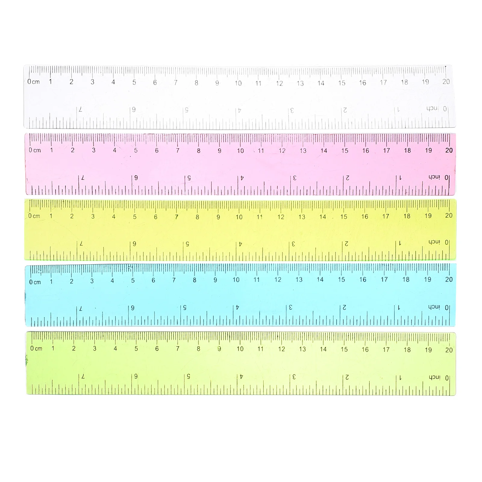 5 Pcs Measuring Precision Ruler Colorful Plastic Pupils Drafting Tools Foldable Multifunction