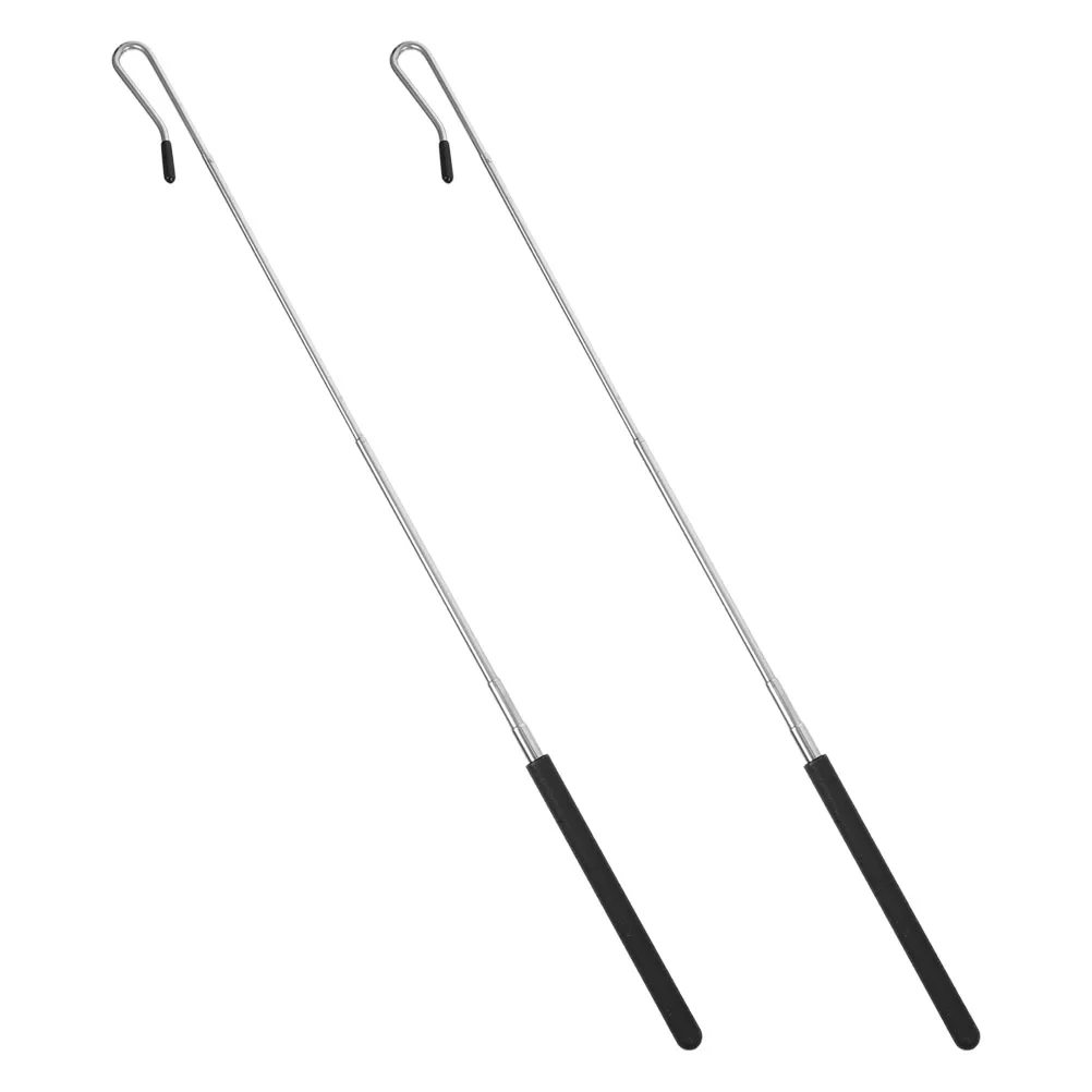 2 Pcs Hand Puppet Joystick Arm Control Rod Black Plastic Manipulation Rods Parent-child