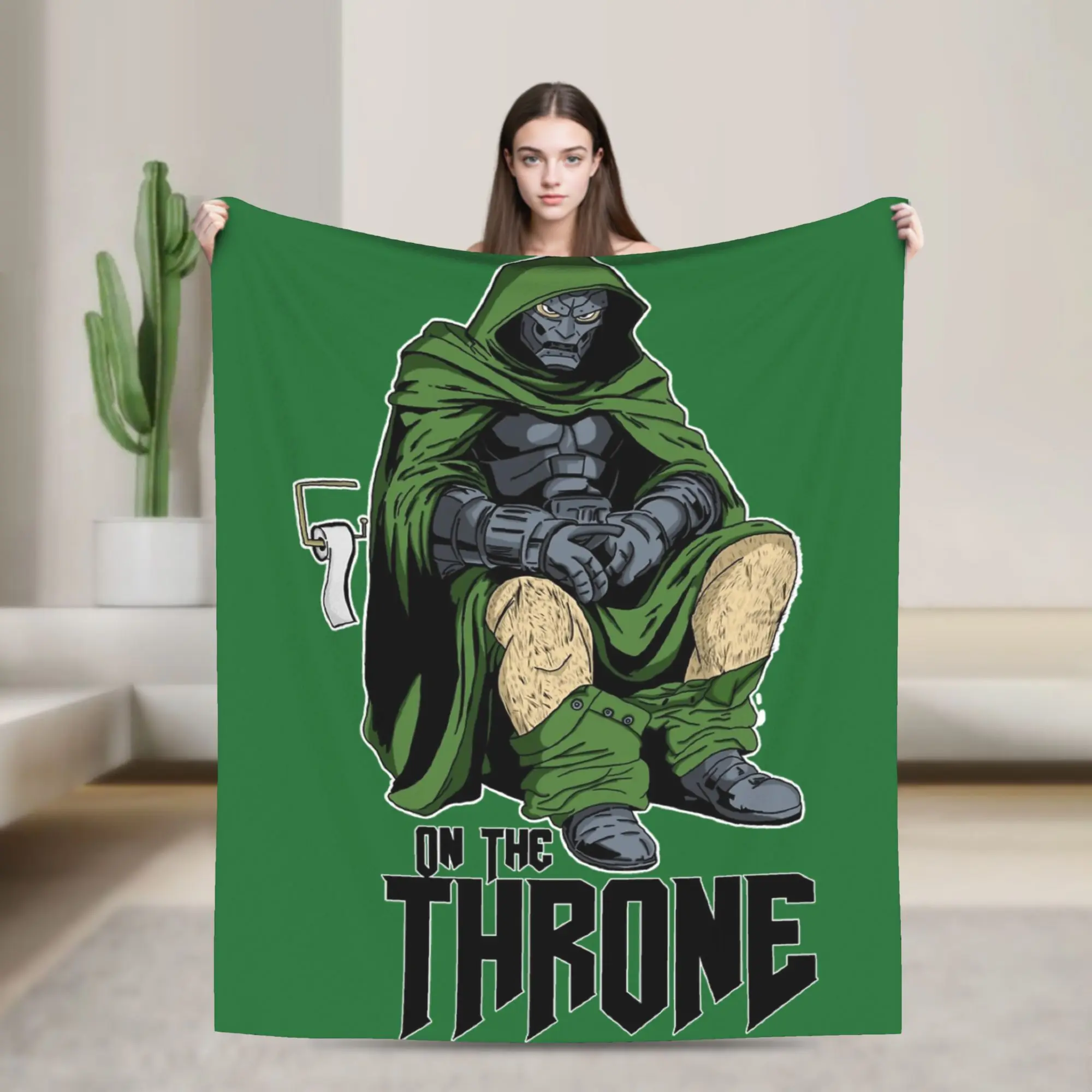 On the Throne Dr Dooms  Blankets Fleece All Season  Multifunction Super Soft Throw Blankets for Bedding Car Quilt