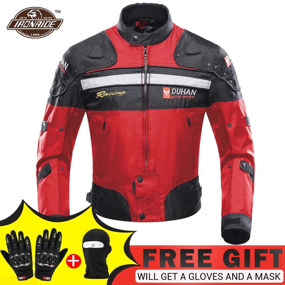 DUHAN Schwarz Motorrad Jacke Motorrad Hosen Männer Motocross Racing Jacke Körper Rüstung Mit Moto Protector Moto Kleidung 3