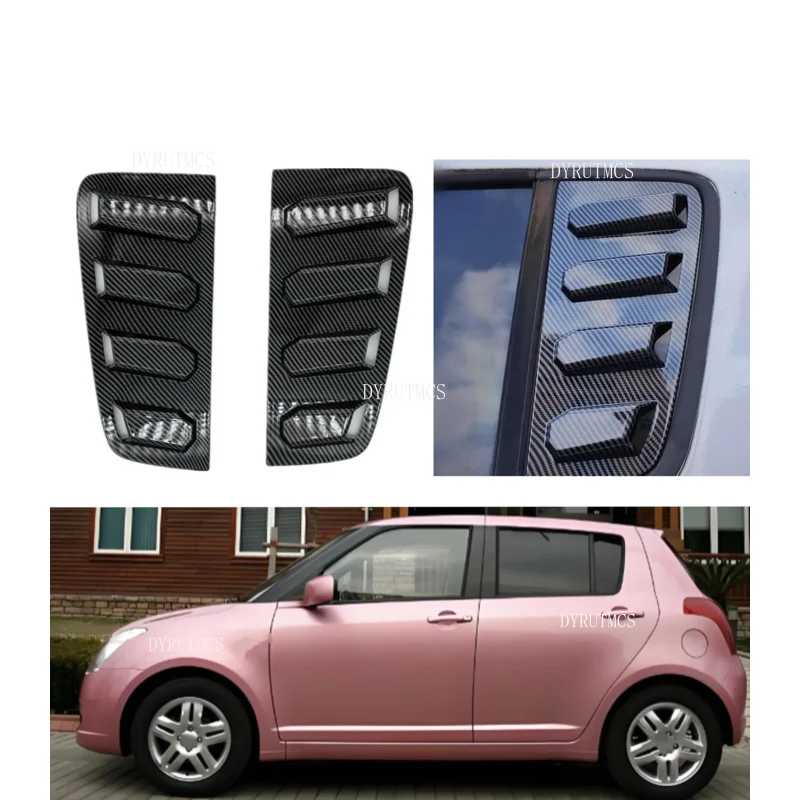 

Gloss Black Car Side Window Louver Fit For Suzuki Swift 4 Door Version 2005-2010 Car Rear Window Shutter Cover Spoiler