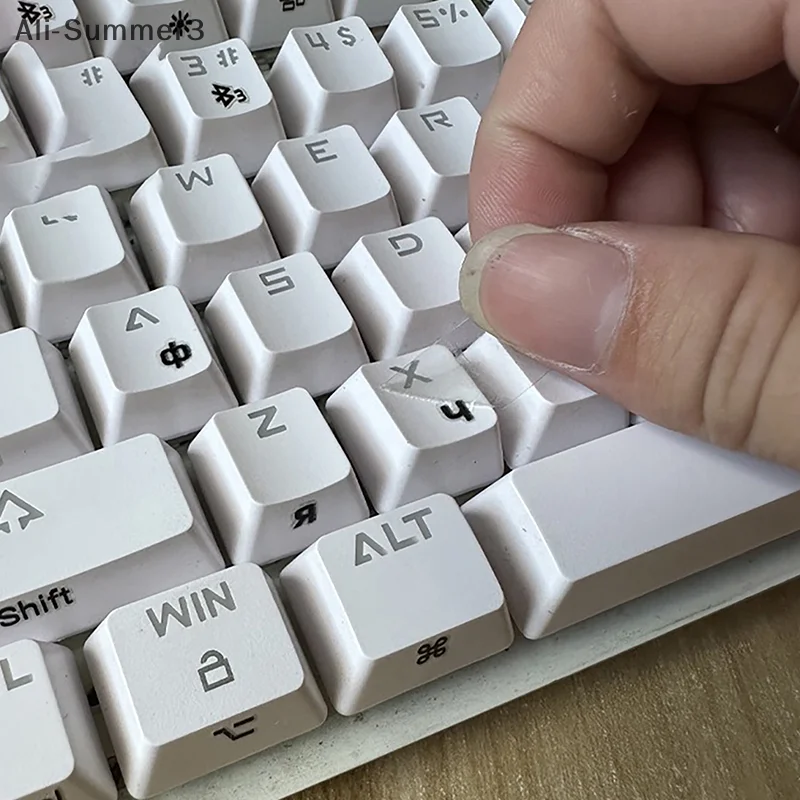 [Russian Language] Tear-Off Film Keyboard Sticker Desktop Laptop Key Sticker Single Film Universal Side Engraving Sticker