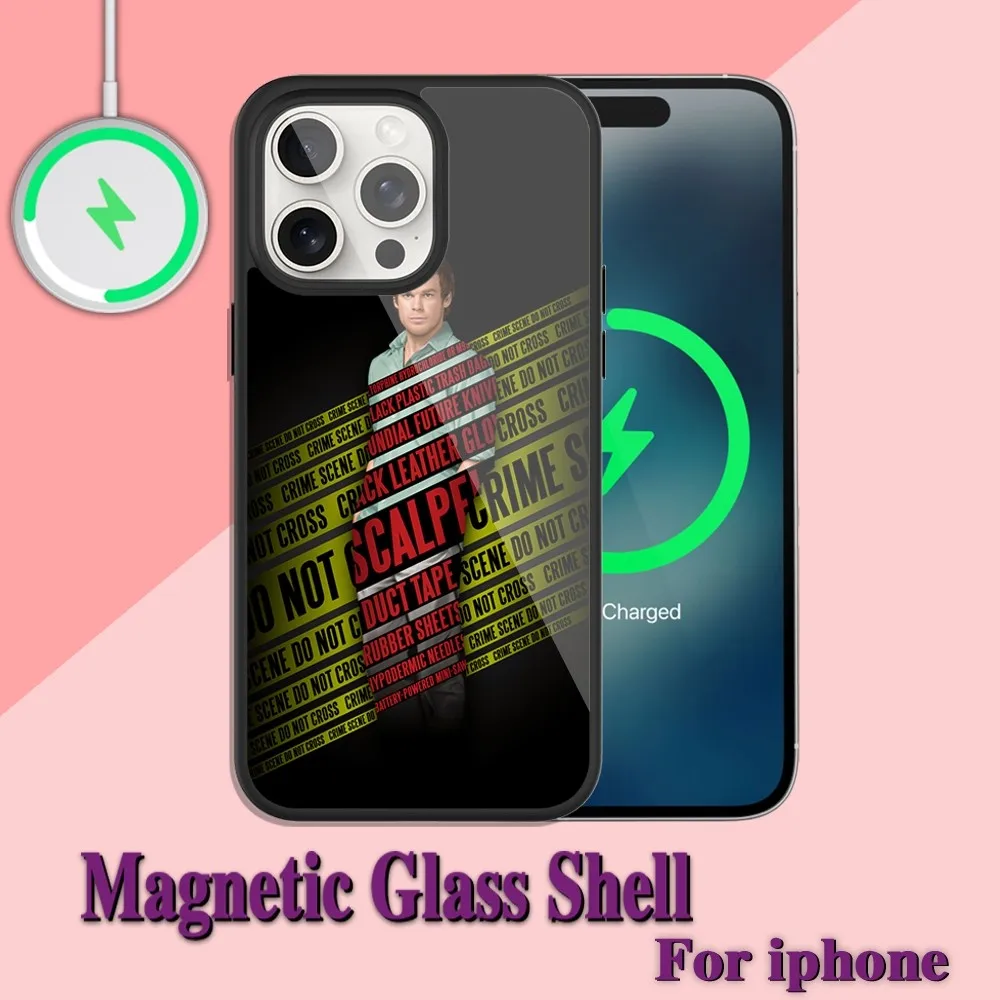 TV Show Dexter Morgan Phone Case For iPhone Charging 13 14 15 11 12 Pro Max Plus Glass Magsafe Magnetic Shell