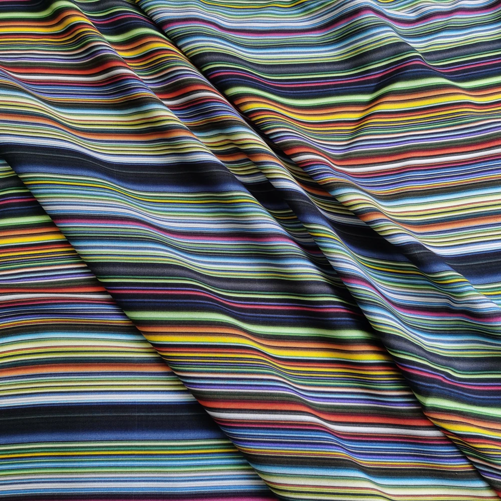 1 meter X 1.4 meter Colored Stripe Fabric Dress Shirt Pajamas Material Viscose Poplin