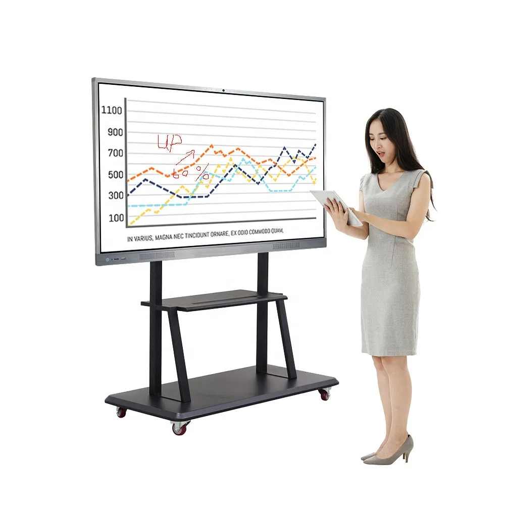 55-Inch Android Window Dual System Smart Board Interact Interactive Flat Panel For Classroom Education Touch Screen Display