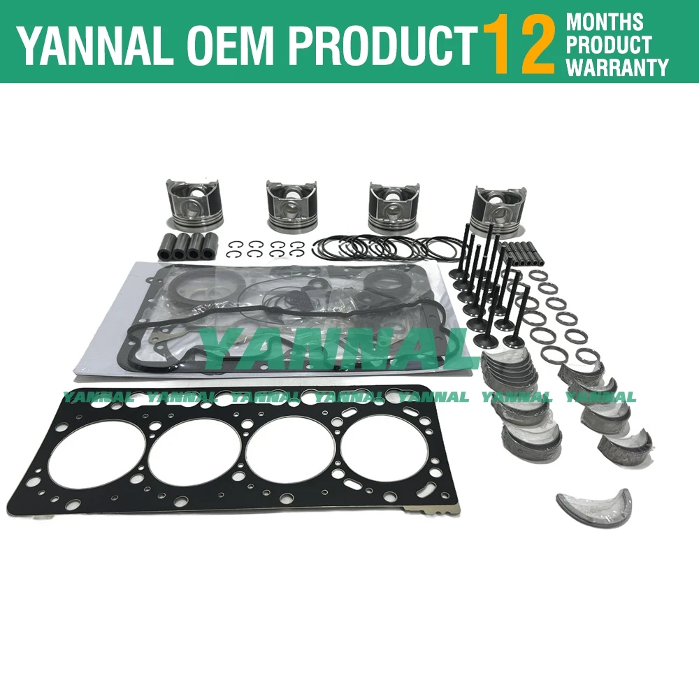 V3600 Overhaul Rebuild Kit (No Liner) For Kubota V3600 V3600 V3600DI-T Engine