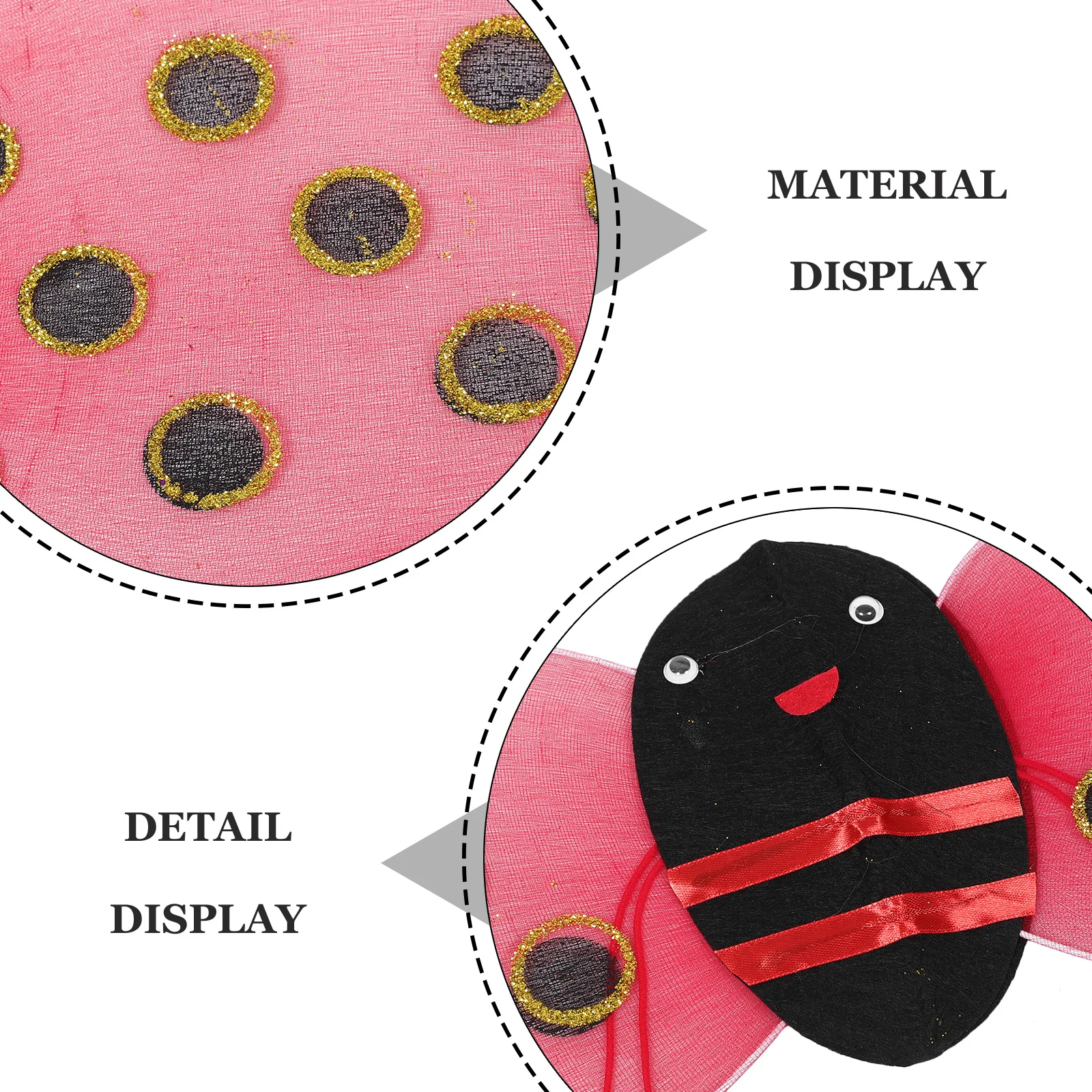 Disfraz de vestir con alas de mariquita para niños, diseño ligero y plegable para niños, fiesta, carnaval, Navidad, actuación, juego de escenario