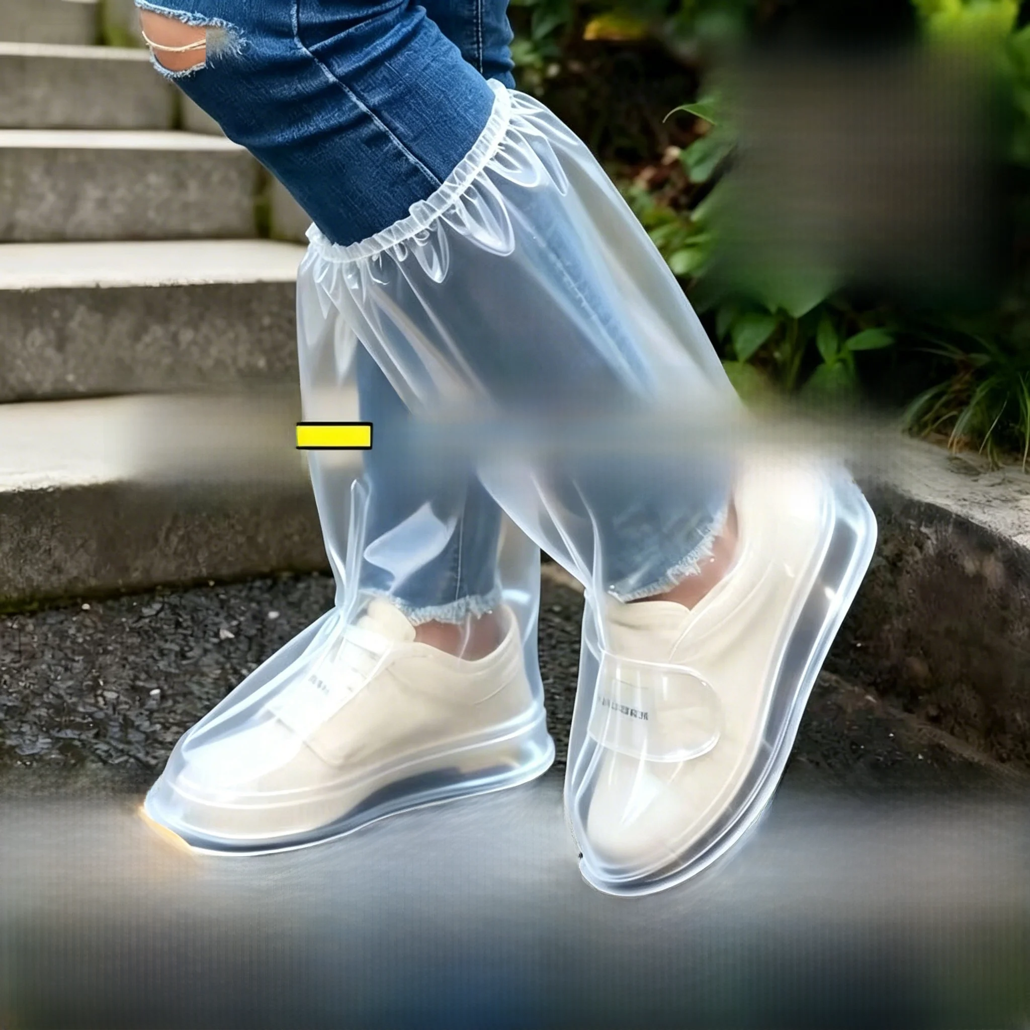 Thickened Disposable Rain Boot Covers Waterproof Dirt Resistant Durable Outdoor High-Cut Transparent Shoe Covers Portable