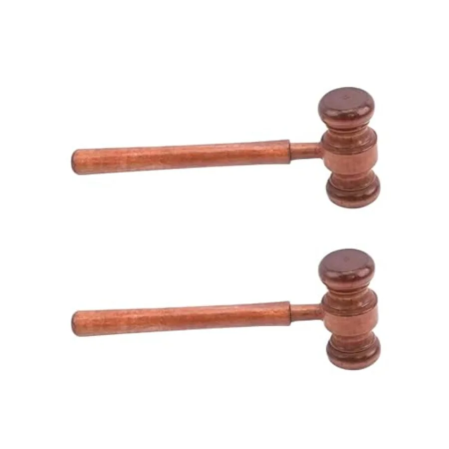 

2Pcs Brown Handmade Wooden Gavel, Auction Gavels, Vintage Judge Gavel, Props and Clothing Accessories, Desk Accessories and Wor