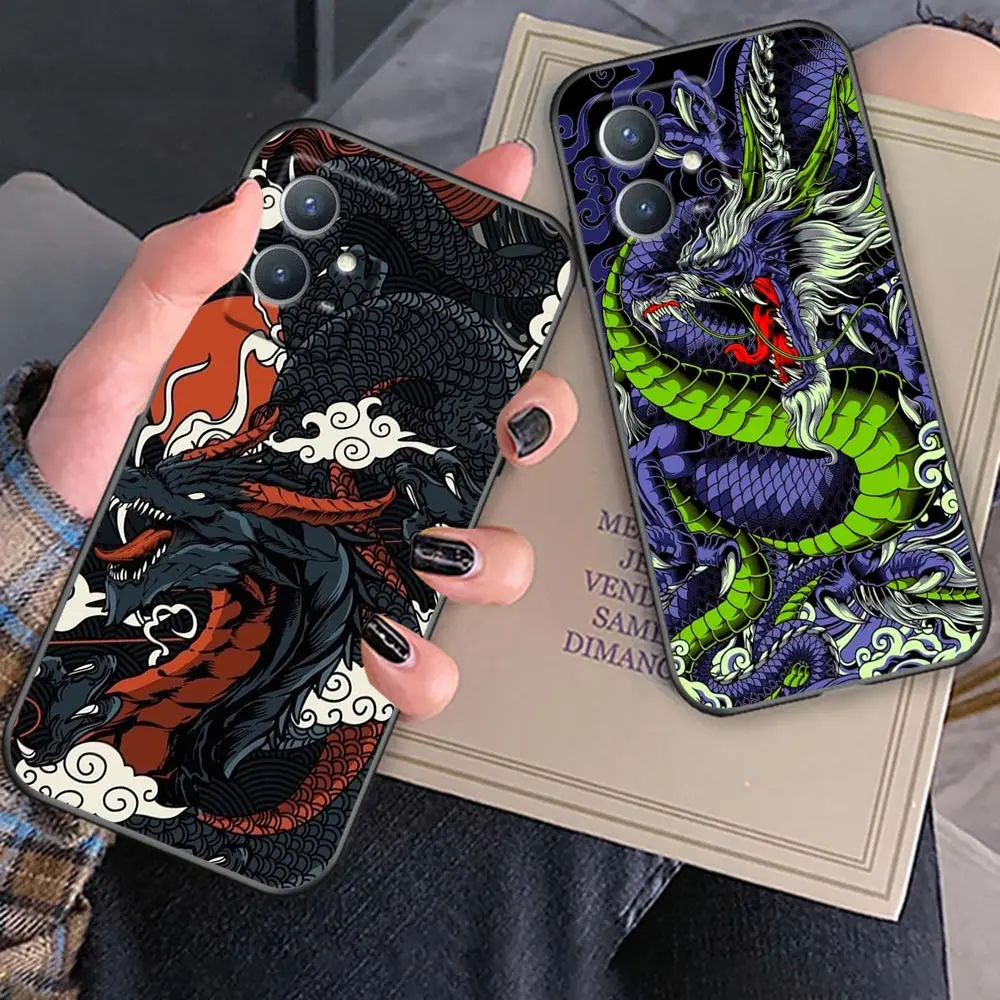 Phone Case For VIVO Y97 Y93 Y78 Y76 Y75 Y72 Y66 Y55 Y53 Y52 Y52S Y51 Y51S Y50 Y35 Y20 Case Funda Cover Mythical Dragon And Tiger