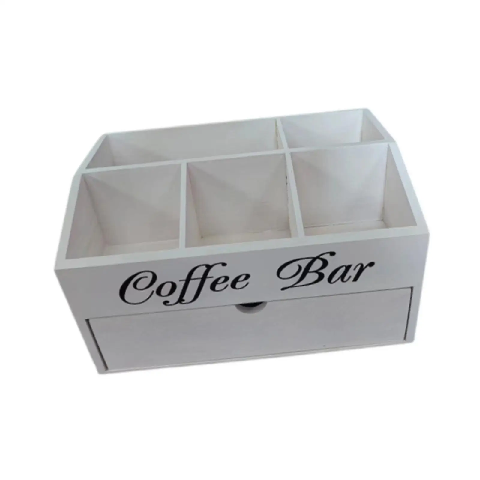 Rustic Coffee Bar Organizer Wood Coffee Pod Holder for Capsule Storage Sugar Packet Cup Station Farmhouse Counter Decor