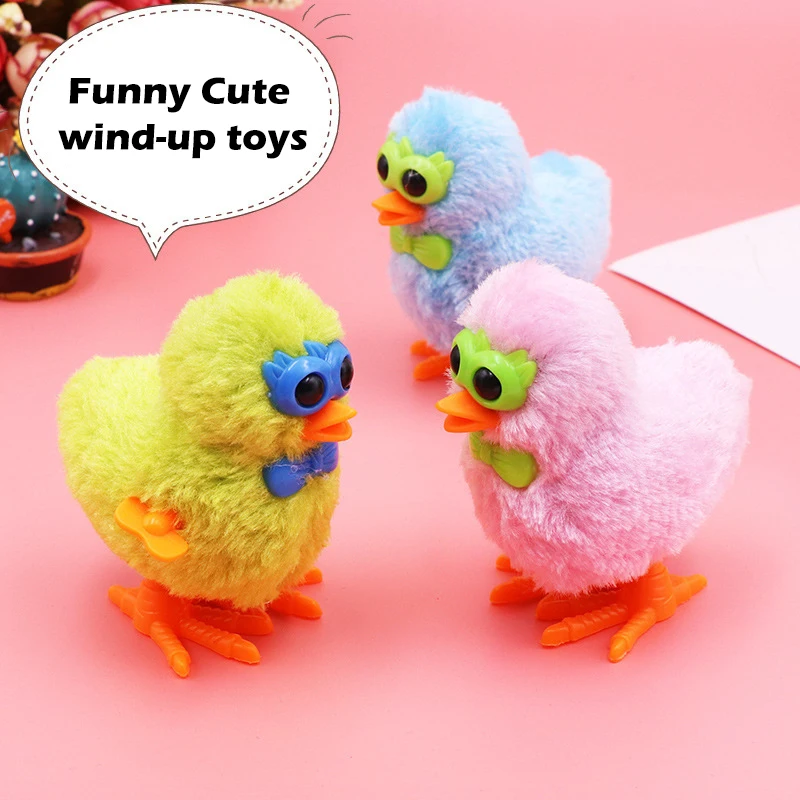 Cartoon Wind-up Glasses Pollo Giocattoli Simulazione Simpatico orologio Peluche Pollo Giocattolo Puzzle per bambini Giocattoli Regalo di compleanno per le vacanze dei bambini