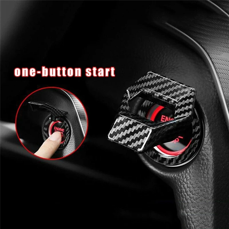 new Car Engine Start Stop Switch Button Cover Decorative Auto Accessories Push Button Sticky Cover Car Interior Car-Styling