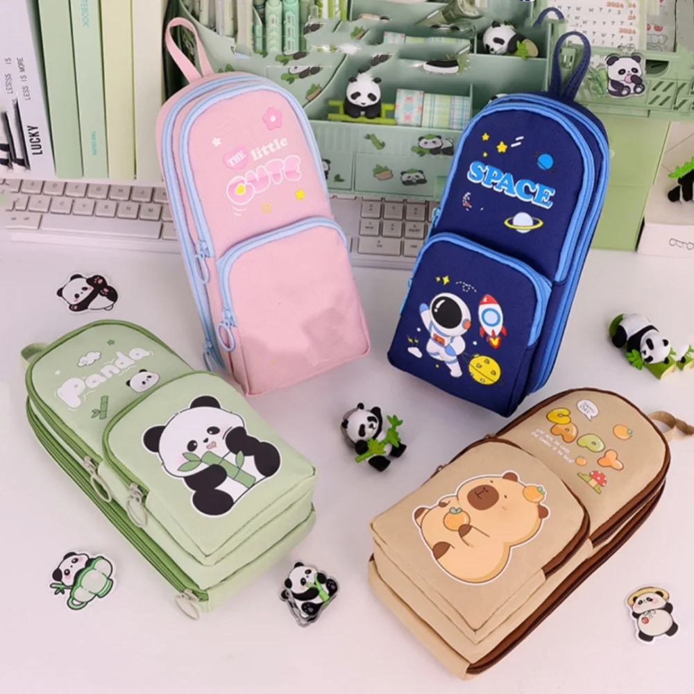 

Cute Animal Panda Print Pen Bag Cartoon Pencil Case Student Pen Box Large Capacity Stationery Storage Pouch For Back To School