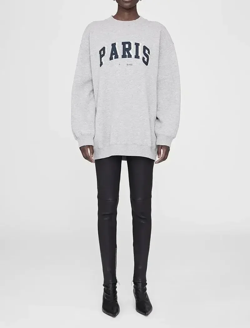 مصمم AB آني بنج معطف بقلنسوة المرأة القطن لينة الصوف هوديس البلوز البلوز بلوزات فضفاضة بلايز هوديي