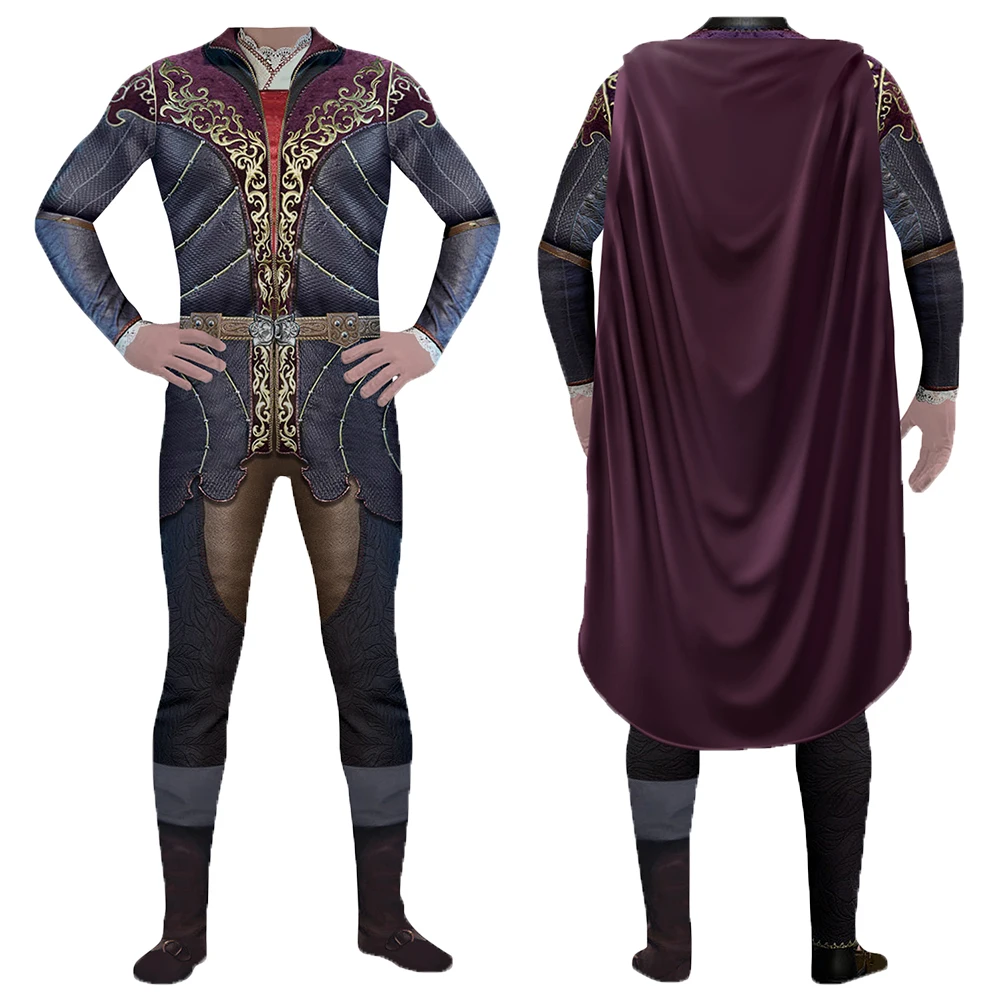 Game Cos Astarion Cosplay Costume Outfits Fantasy Jumpsuit Cloak Accessories Halloween Carnival Suit For Adult Men Male Roleplay