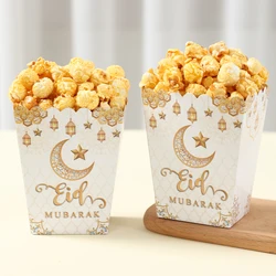 EID Mubarak Popcorn Box Biscuit Gift Box Ramadan Decoration 2026 For Home EID Mubarak Islamic Muslim Party Decor Eid al-Fitr