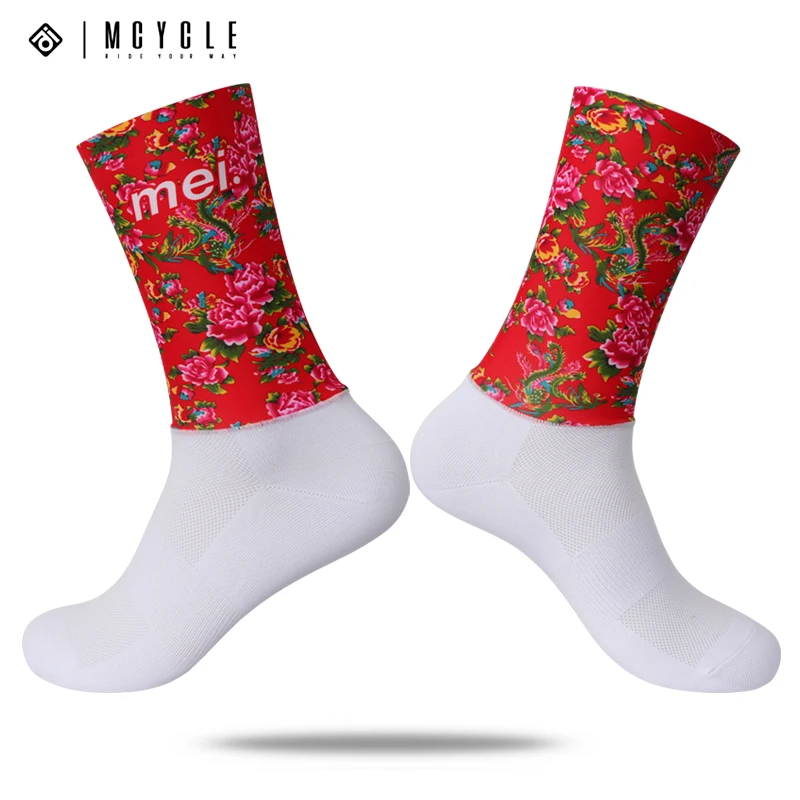 Mcycle Großhandel Sport Spleißen Socken Nahtlose Anti-Slip Fahrrad Socken Fahrrad Reiten Radfahren Aero Socken