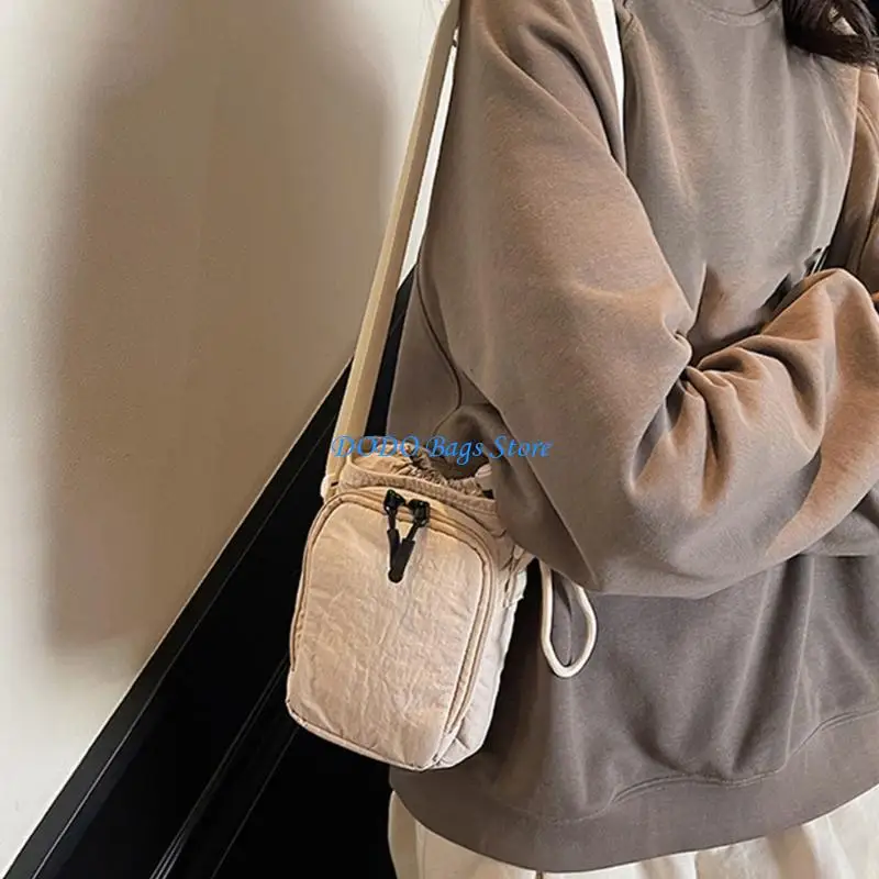 

E8FB Compact Canvas Shoulder Bag With Adjustable Strap Casual Crossbody Bags Satchel Suitable for Shopping Traveling and Work