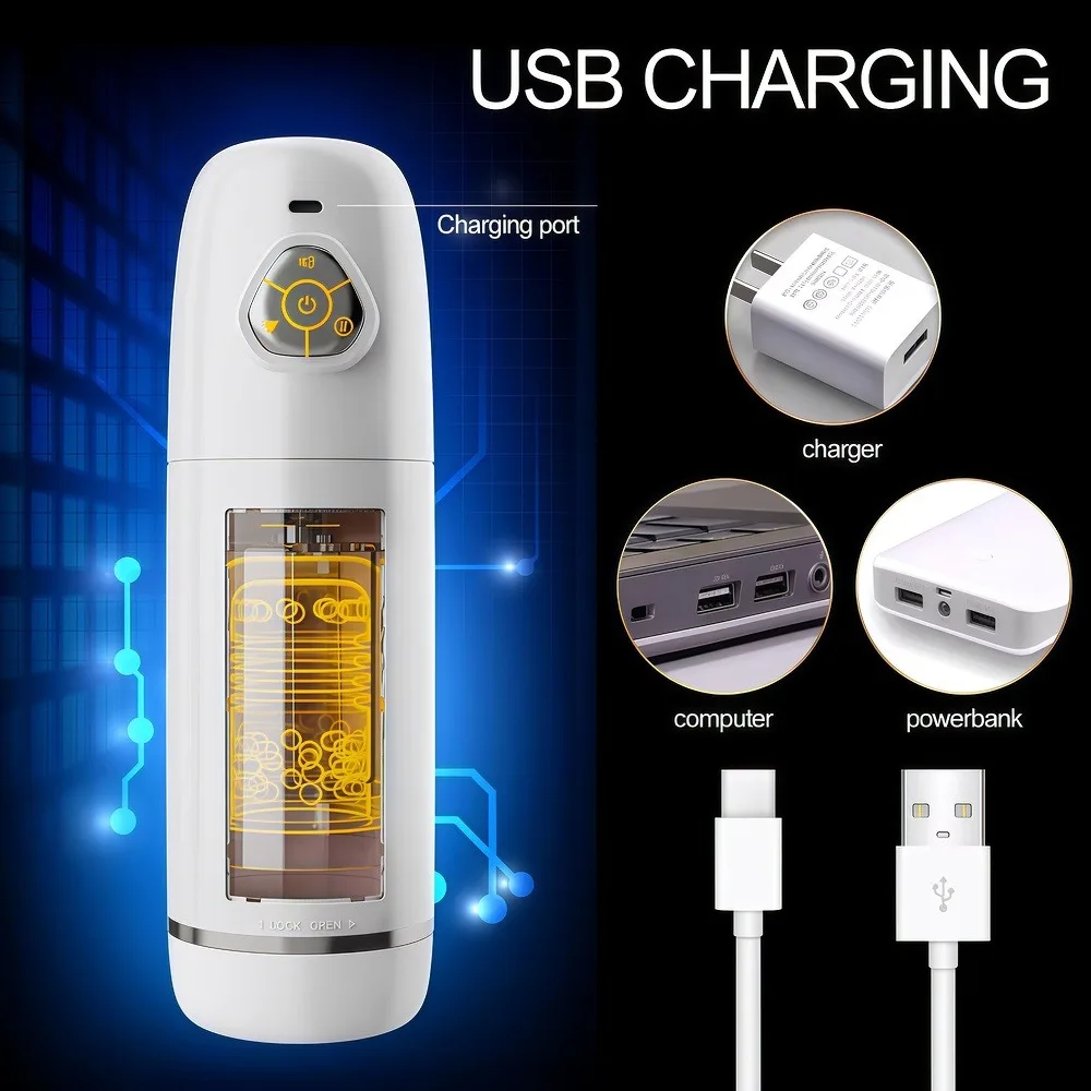Automatic Male Masturbator Telescopic Rotating Adult Masturbator Cup Penis Pump Vibrator Thrusting Blowjob Sex Toys for Man - view 5