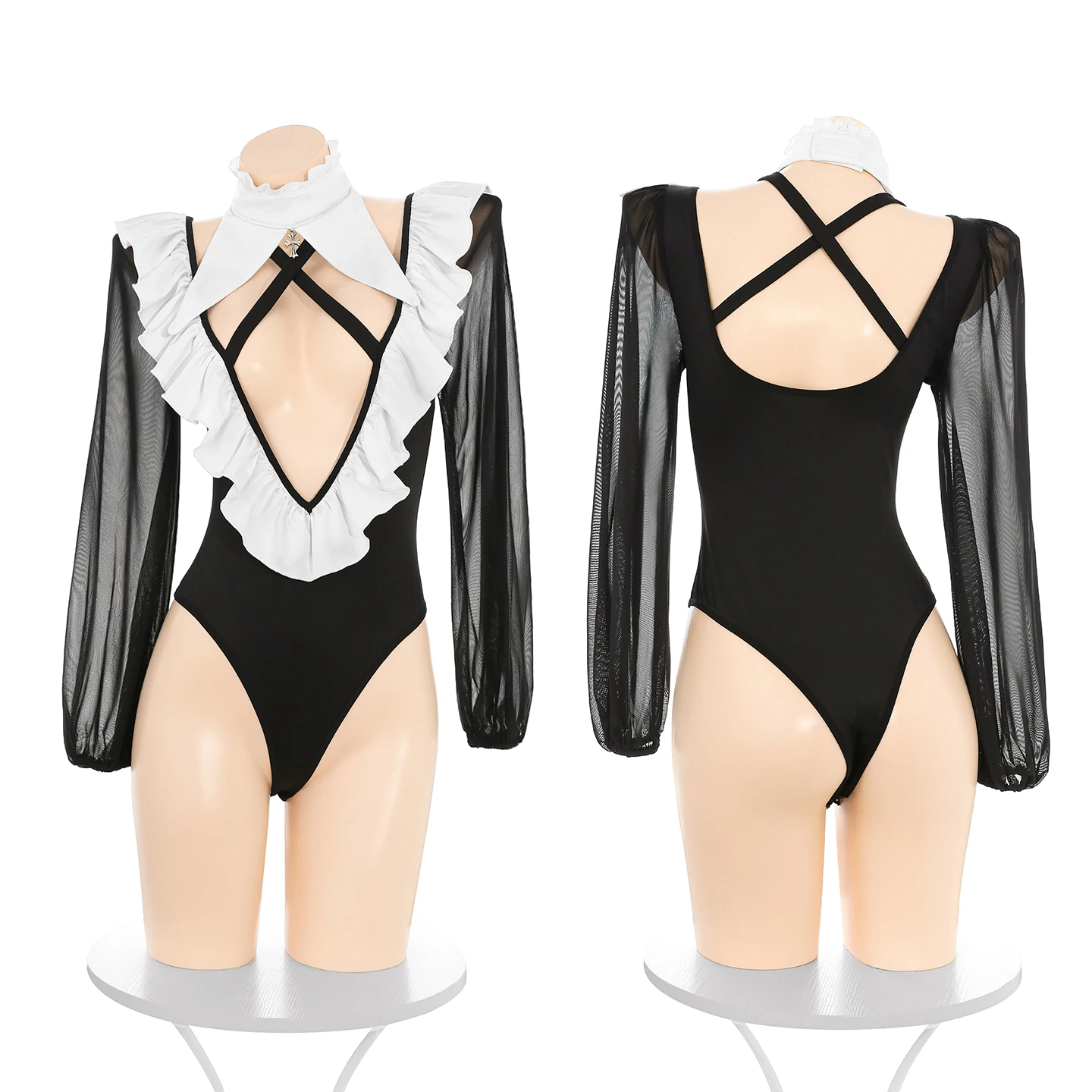 Anime Abstinence Sexy Renaissance Nun Unifrom Game Mechanical Era Combat Women's Uniform Bodysuit Cosplay Costumes Outfit Suit