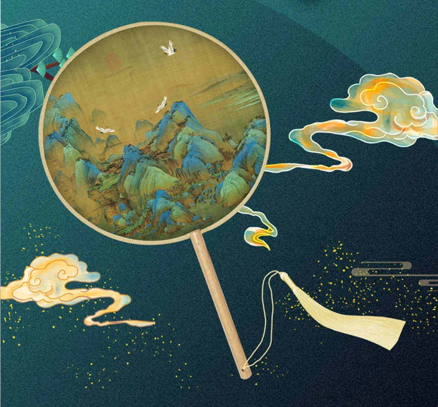 Ancient Fan Chinese Style Silk Double-sided Embroidery Dance Summer Classical Clothing Hanfu Women Long Tassel Small Round Fan