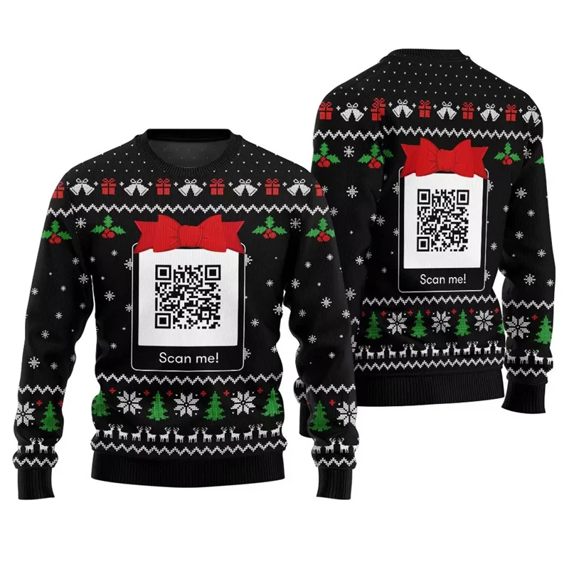 Custom Christmas Ugly Sweater Festival Personality Street Clothes Crewneck Pullover  Xmas Fashion Trendy Men Women Sweatshirt