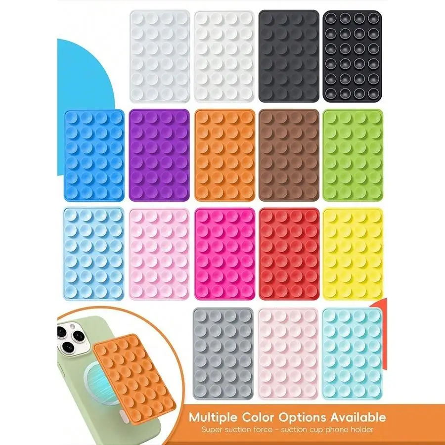 1/5/10/20/50/100pcs Random Color Double-Sided Silicone Suction Cup Phone Holder, Ergonomic Design, Bottom Adhesive Structure - D