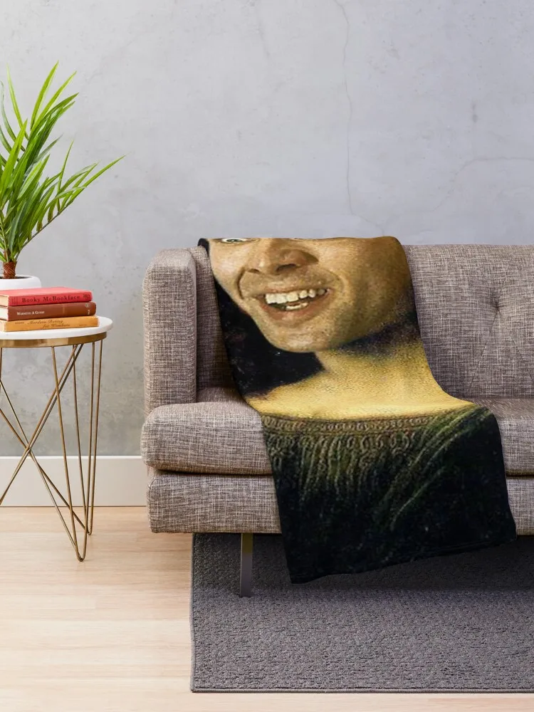 Nicolas Cage as the Mona Lisa Throw Blanket Sofa Quilt for sofa Blankets