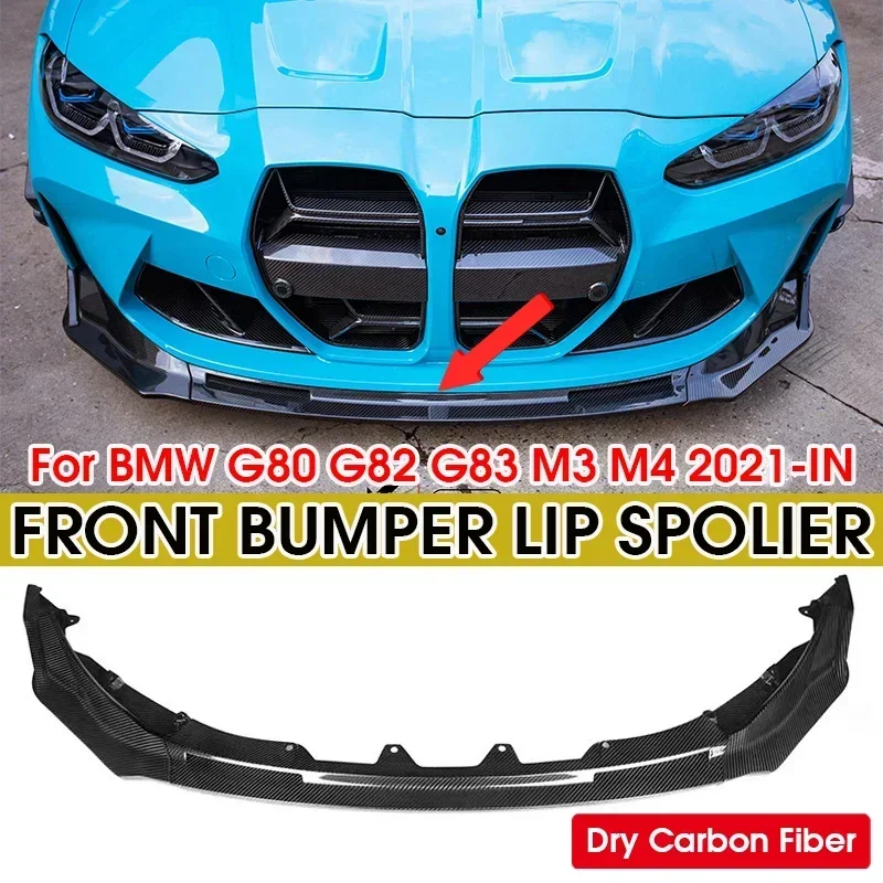 

Dry Carbon Fiber Car Front Bumper Spoiler Lip Splitter Body Kit Bumper Lip Chin Diffuser Guard For BMW G80 G82 G83 M3 M4 2021-