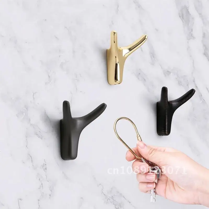 

Gold Wall Hooks for Bathroom Kitchen Keys Coat Robe Towel Hook Hanger Zinc Black Small Hook Bathroom Hardware