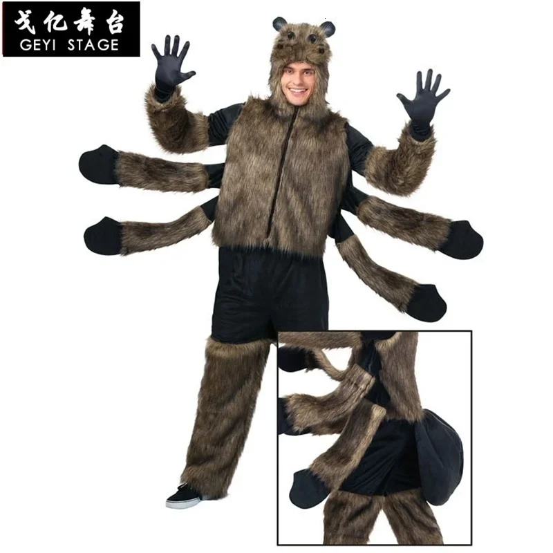 ZA01 First ใหม่ปาร์ตี้ฮาโลวีนแมงมุมปาร์ตี้เด็กคอสเพลย์ชุดตกแต่งนุ่มสีดําตุ๊กตาแมงมุมเครื่องแต่งกาย adultZa0 @