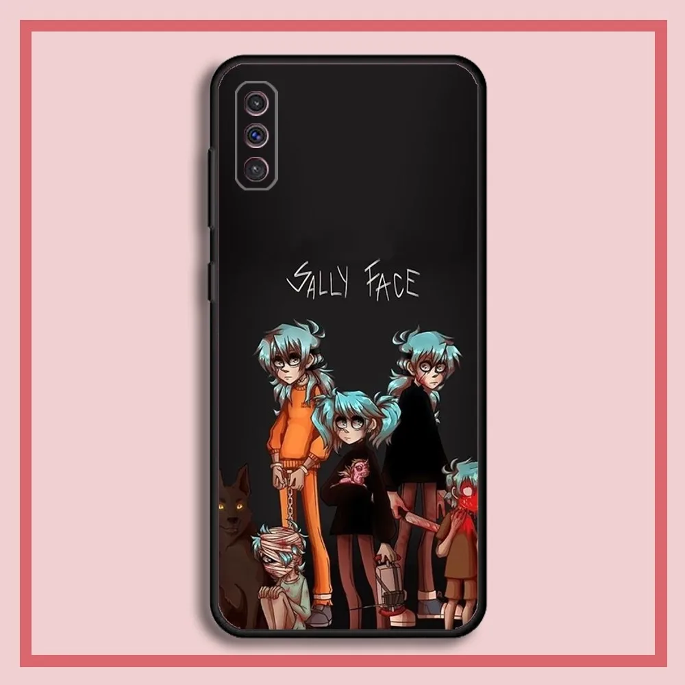 Sally Face Game Phone Case For Samsung S23,23,22,30,21,10,9,Note20 Ultra,Lite,Ultra,5G,Plus,FE,Black Soft Case image 2