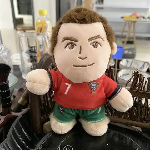Plush Doll of Portugal's Cristiano Ronaldo No.7 Football Star Figure Pendant Fan Collectible Merchandise