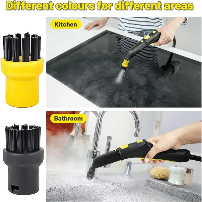 Brosse en nylon A61I + ensemble de buses de remplacement pour nettoyeur vapeur, pour éliminer les taches tenaces, pour Karcher SC1 SC2 SC3 SC4 SC5 SC7 CTK10